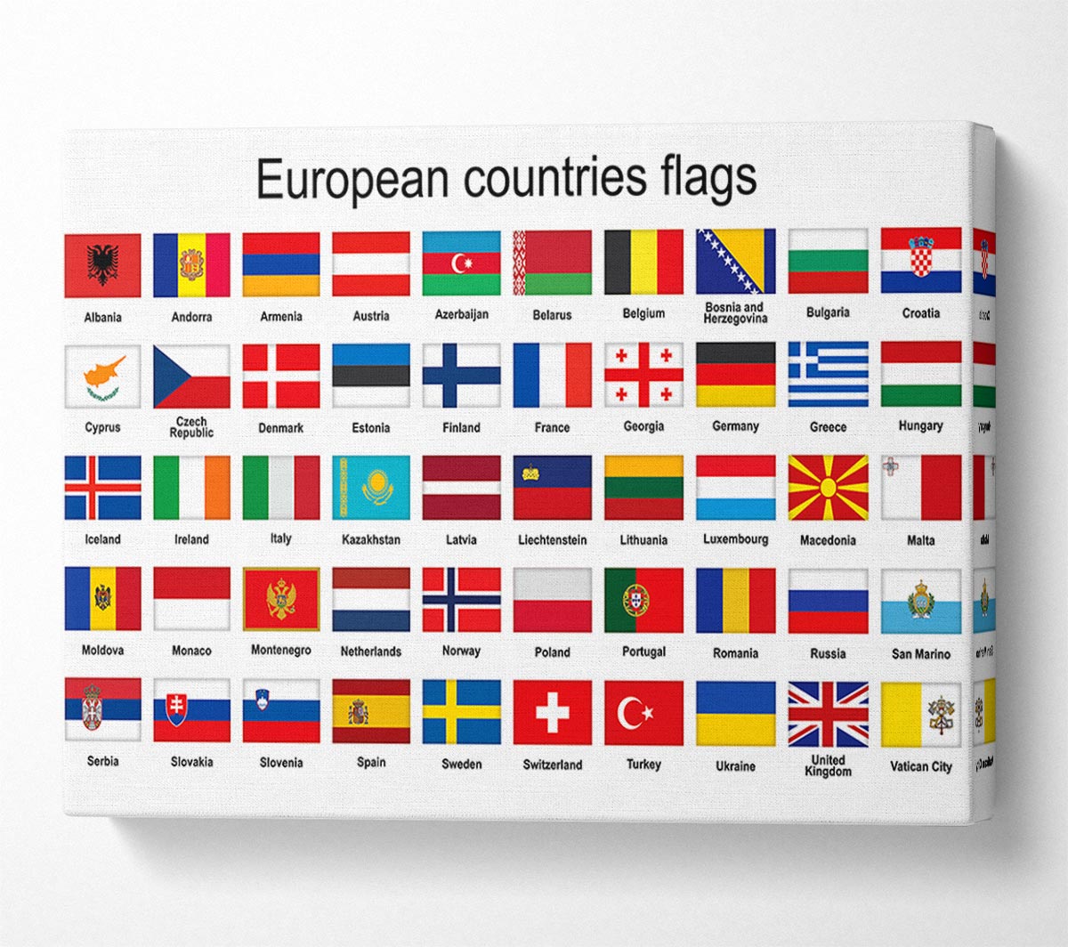 European Country Flags Canvas Wall Art