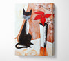 The Cat And The Flower Canvas Wall Art