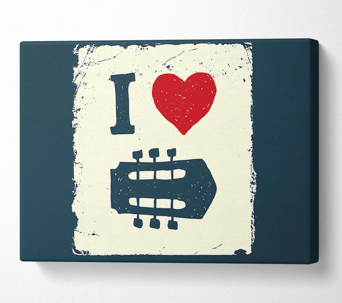 I Love Guitar Canvas Wall Art