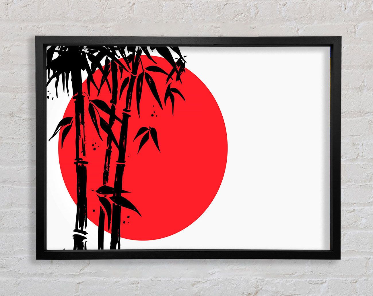 Black Bamboo In The Red Sun Framed Wall Art