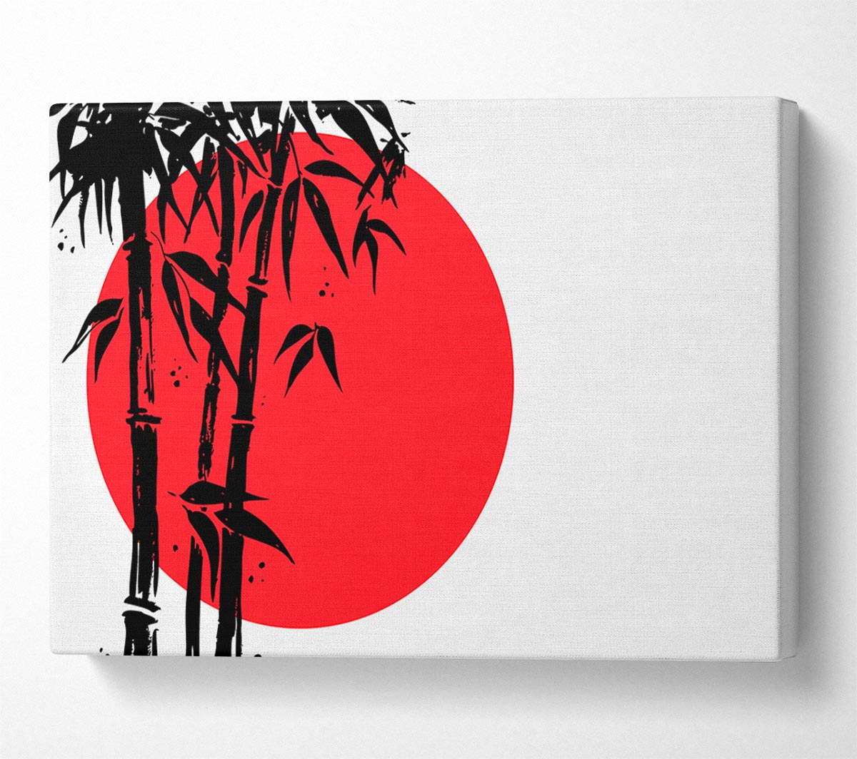 Black Bamboo In The Red Sun Canvas Wall Art