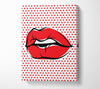 Red Lips On Pokerdots Canvas Wall Art