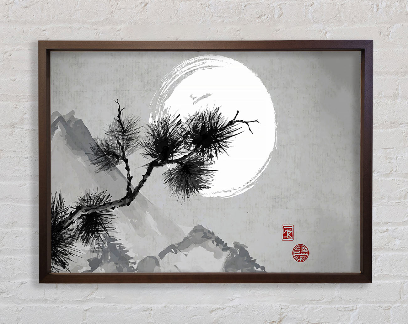 Chinese Mountain Tree Tops Framed Wall Art