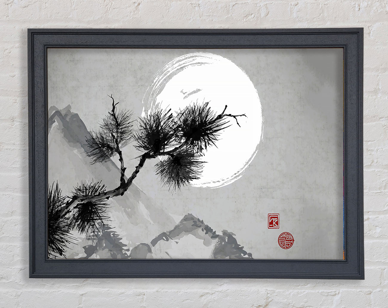 Chinese Mountain Tree Tops Framed Wall Art