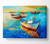 Sail Boats On The Sunset Waters Canvas Wall Art