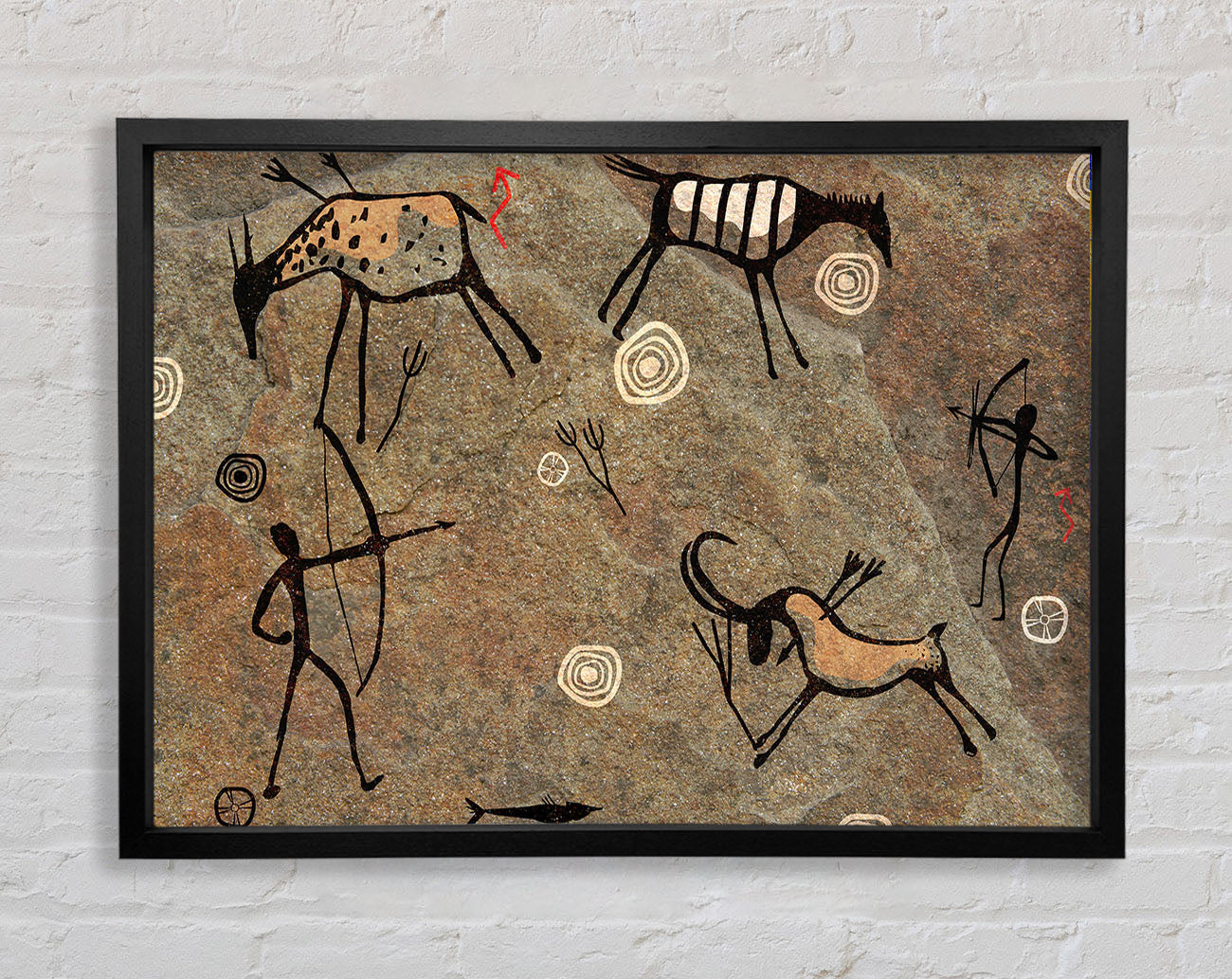 Cave Man Paintings Framed Wall Art