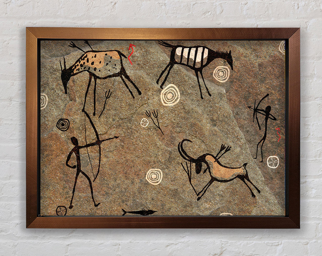 Cave Man Paintings Framed Wall Art