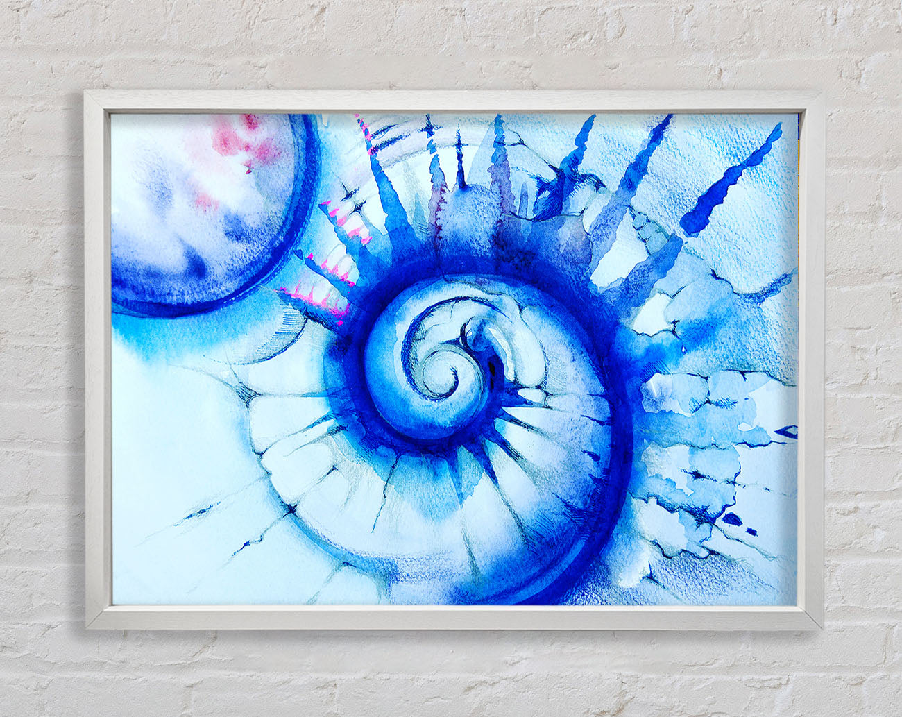 Blue Spiral Shell Framed Wall Art
