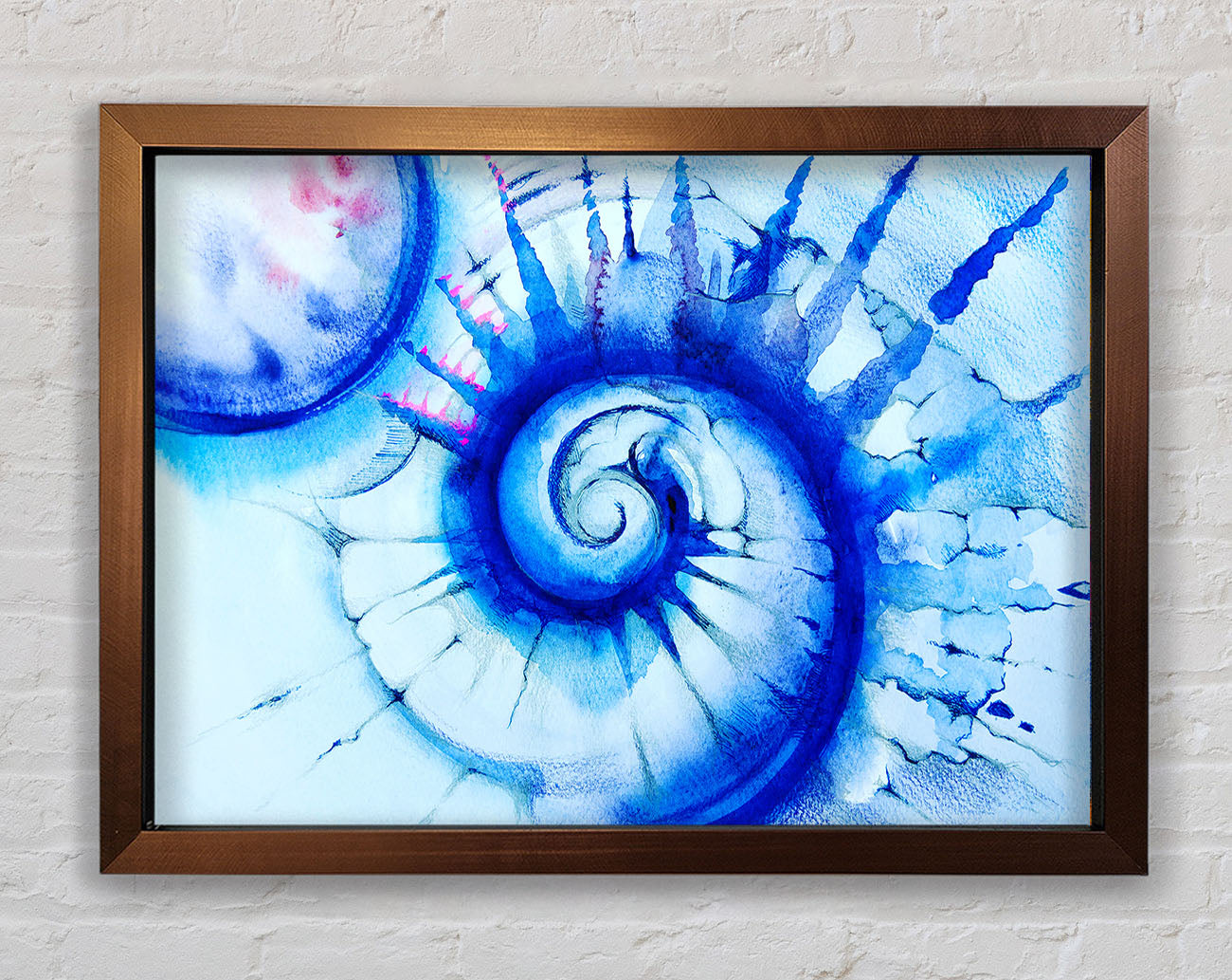 Blue Spiral Shell Framed Wall Art