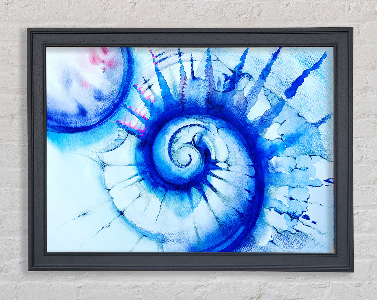 Blue Spiral Shell Framed Wall Art