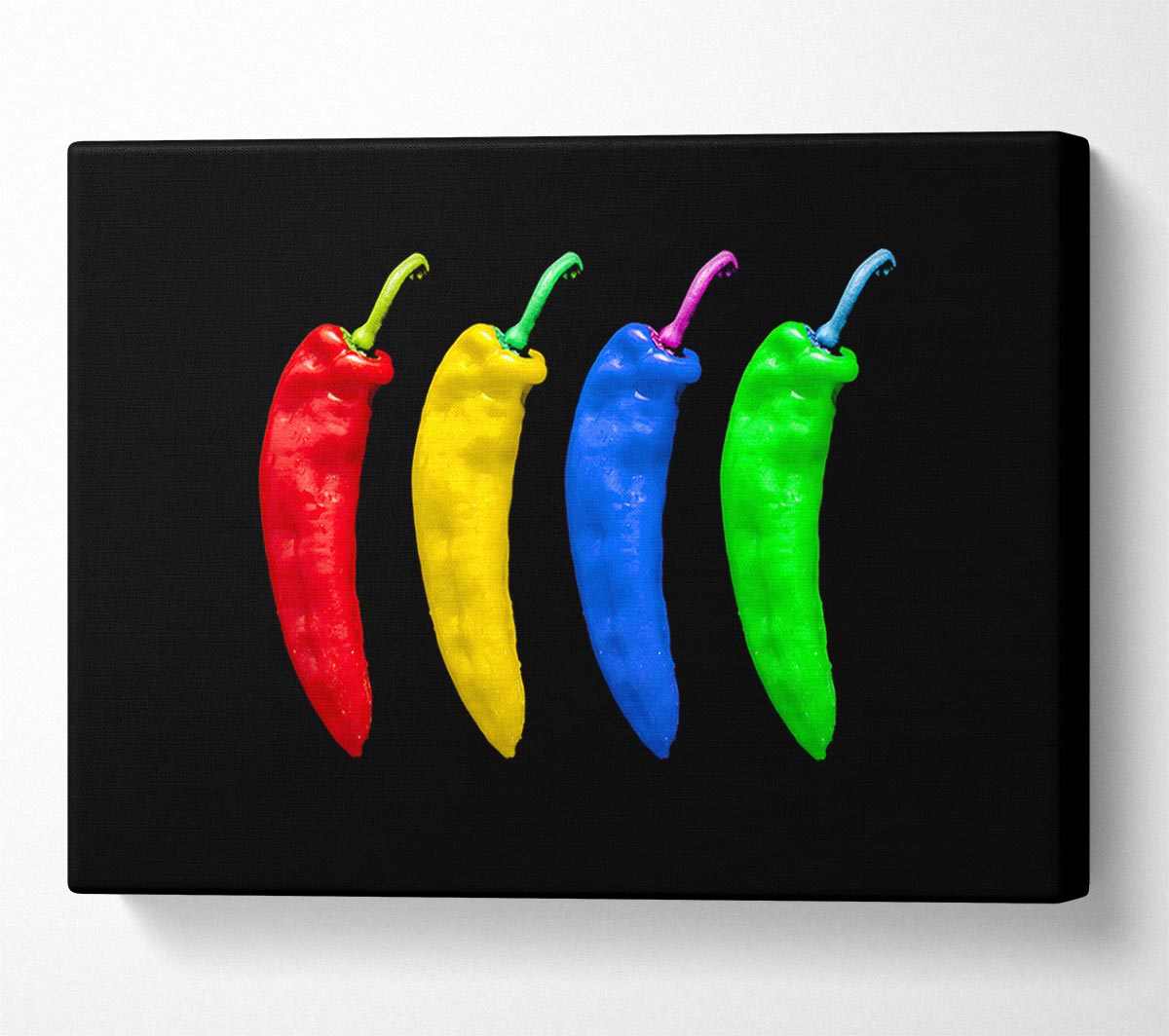 Vivid Chilis Canvas Wall Art