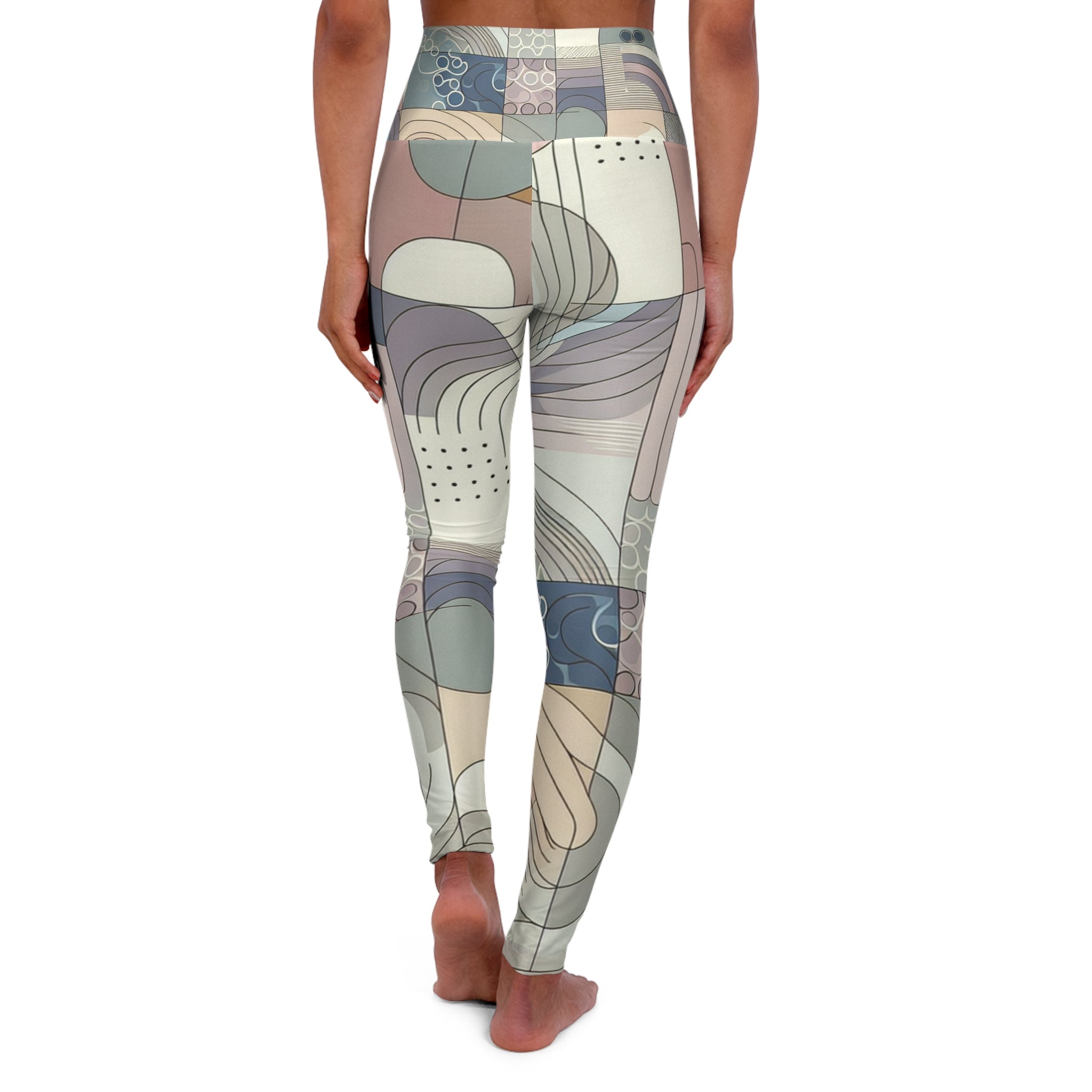 Abstract Pastel Leggings - Stylish Comfort with Bold Elements for Modern Fashion Enthusiasts