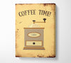 Coffee Time Grinder Canvas Wall Art