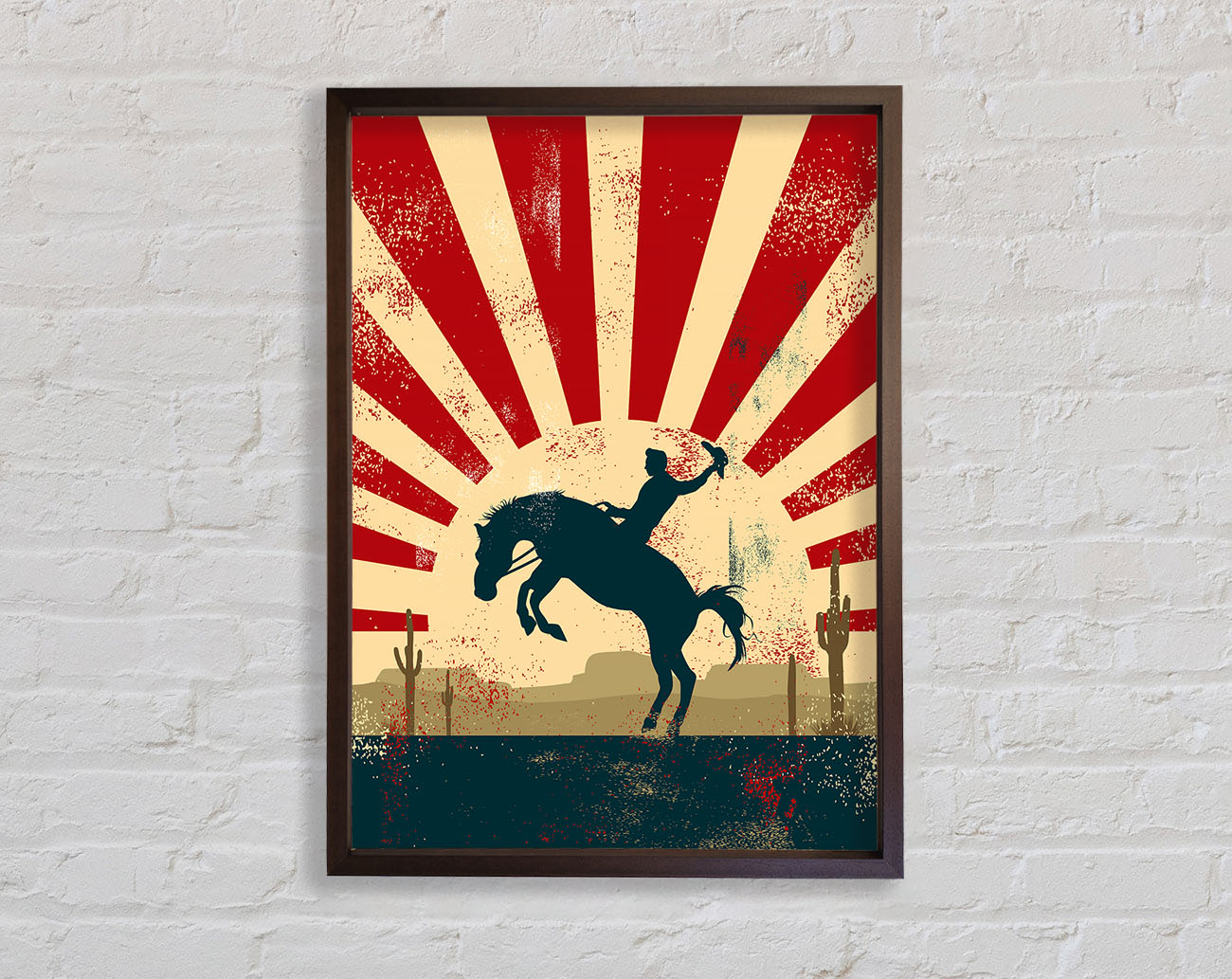 Cowboy Sun Blaze Framed Wall Art