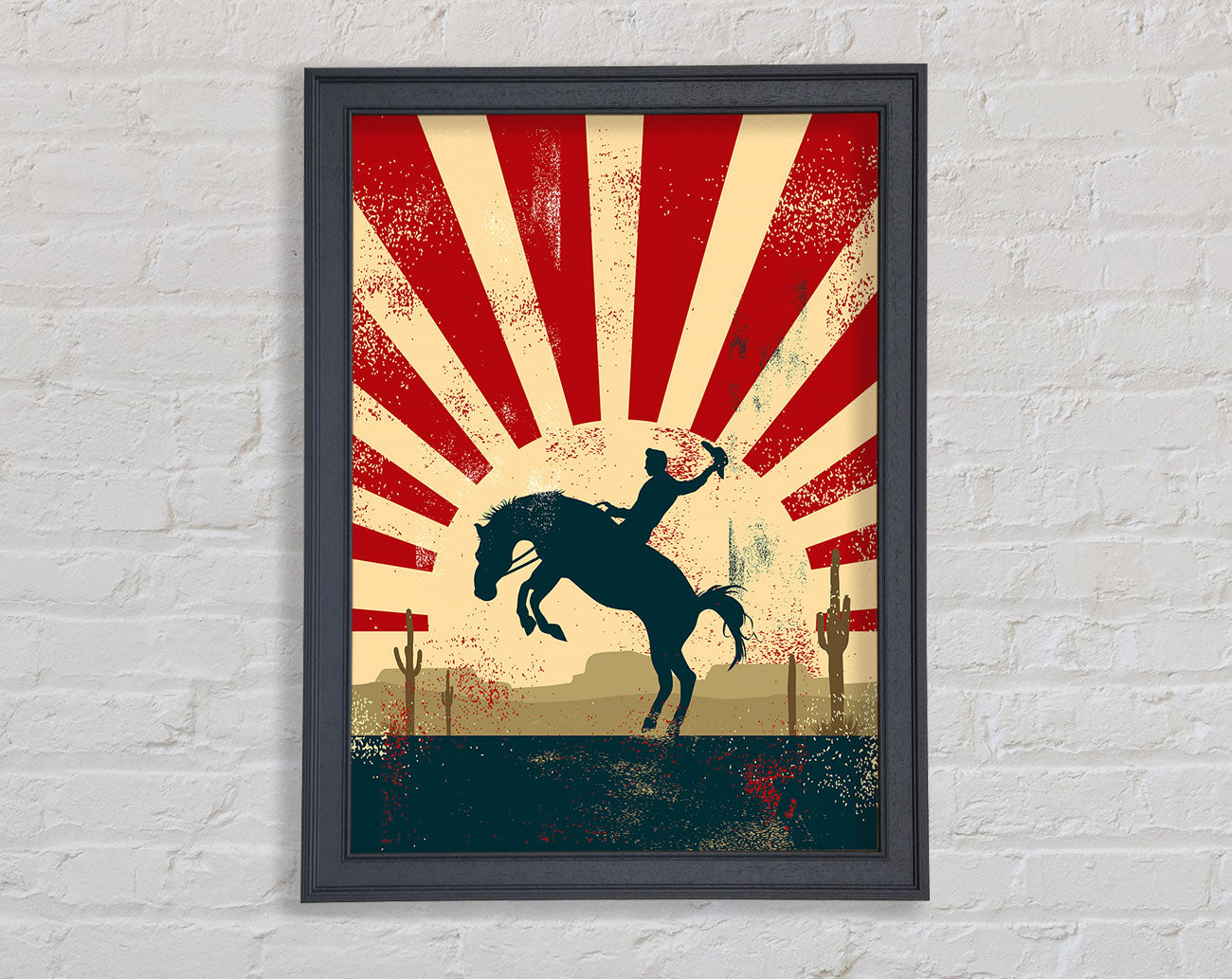 Cowboy Sun Blaze Framed Wall Art