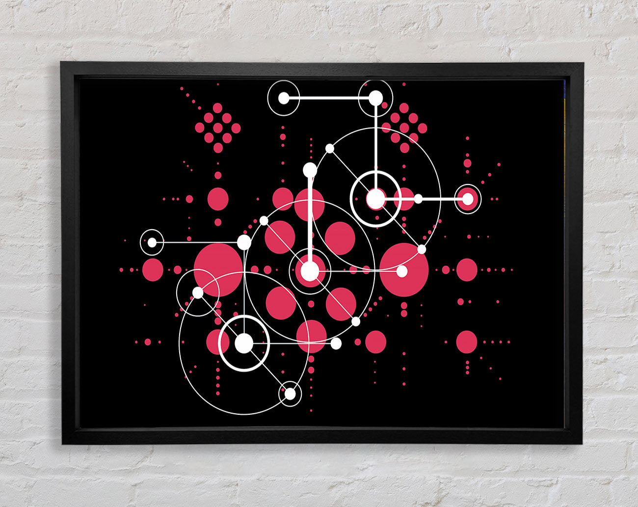 Circles Of Connections Red Framed Wall Art