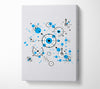 Circles Of Connections Blue Grey Canvas Wall Art