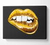 Gold Lip Bite Canvas Wall Art
