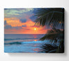 Stunning Blue Ocean Sunset Canvas Wall Art