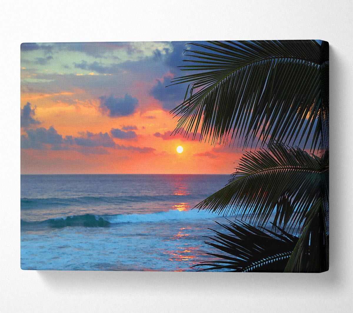 Stunning Blue Ocean Sunset Canvas Wall Art