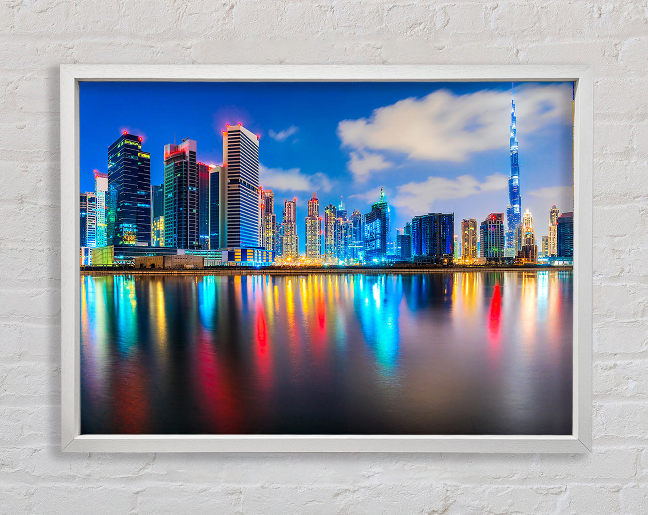 Colourful City At Night Framed Wall Art