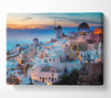 Santorini At Sunset Canvas Wall Art
