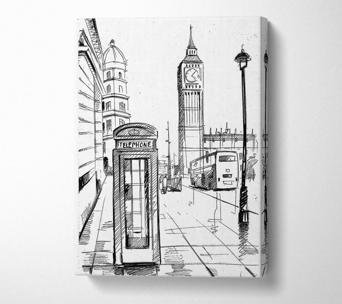 London Street Outline 3 Canvas Wall Art