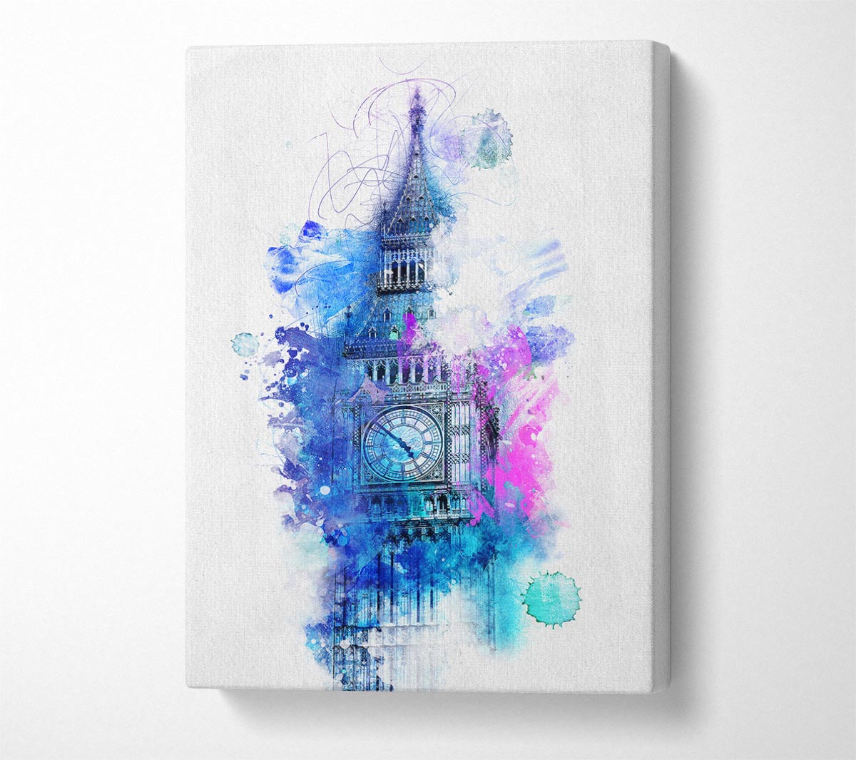 Watercolour Big Ben 2 Canvas Wall Art