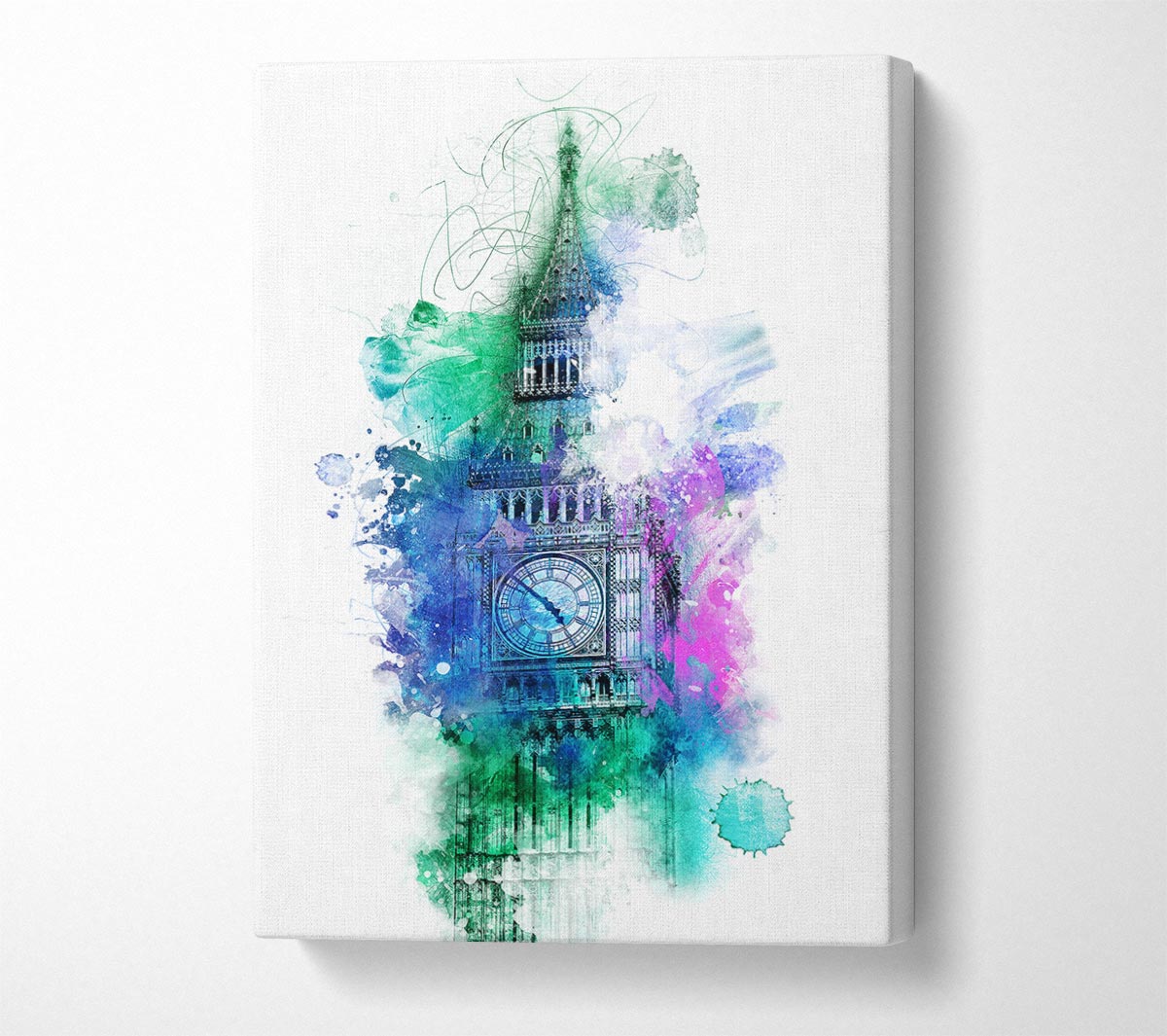 Watercolour Big Ben 3 Canvas Wall Art