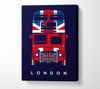 English Flag On A London Red Bus Canvas Wall Art