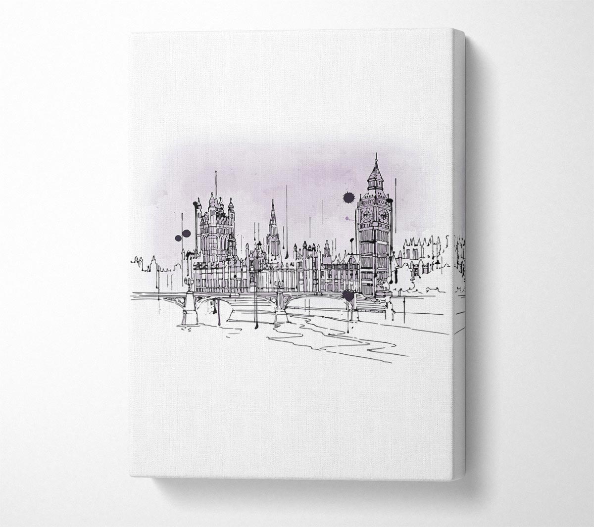 Purple Houses Of Parliament Canvas Wall Art