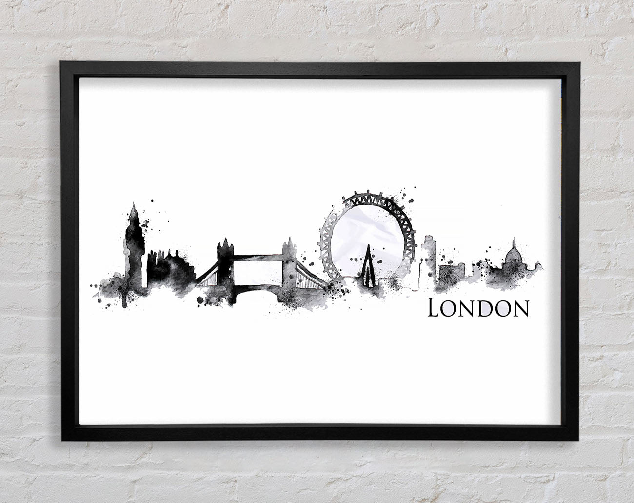 Black Splash City Framed Wall Art