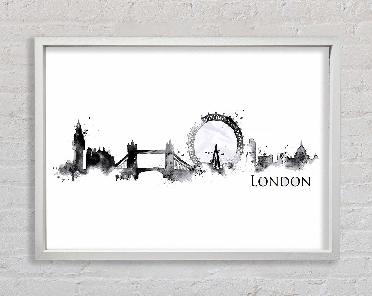 Black Splash City Framed Wall Art