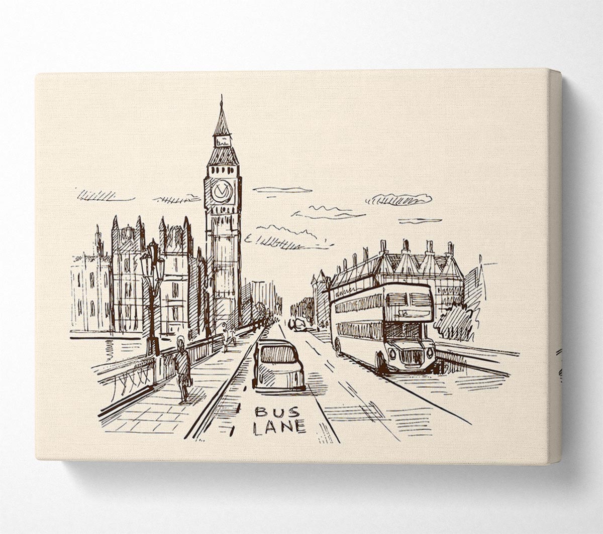 London Street Outline 1 Canvas Wall Art