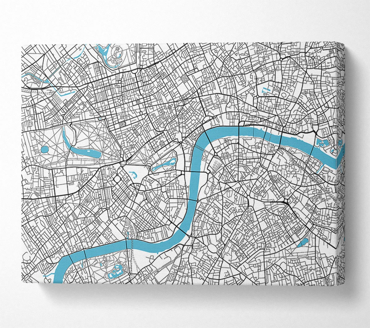 The Map Of London Thames 1 Canvas Wall Art