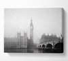 Morning Mist Over London T Canvas Wall Art