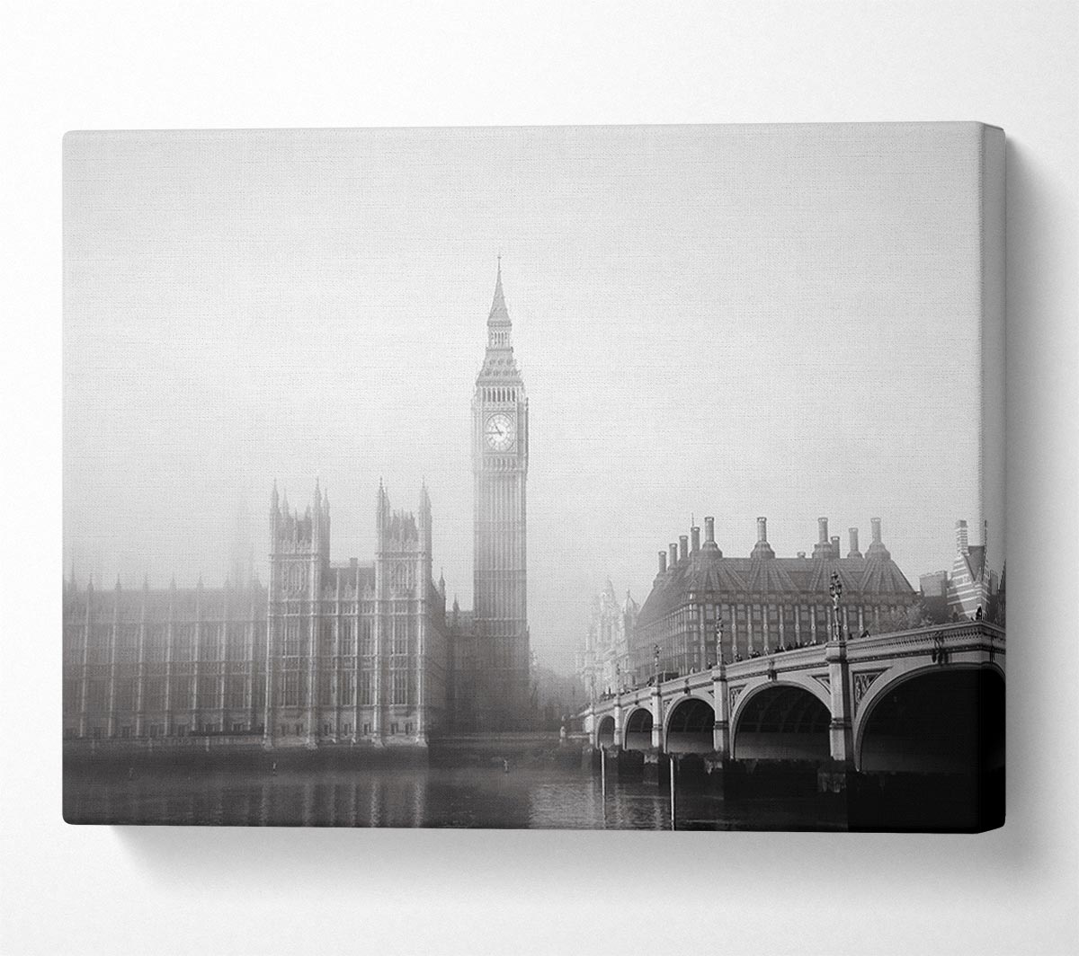 Morning Mist Over London T Canvas Wall Art