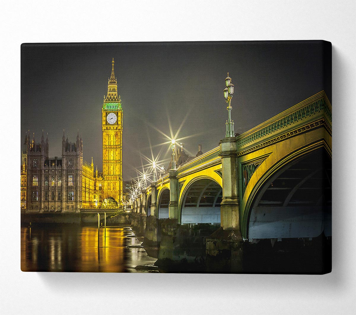 Golden Glow Of Big Ben Canvas Wall Art