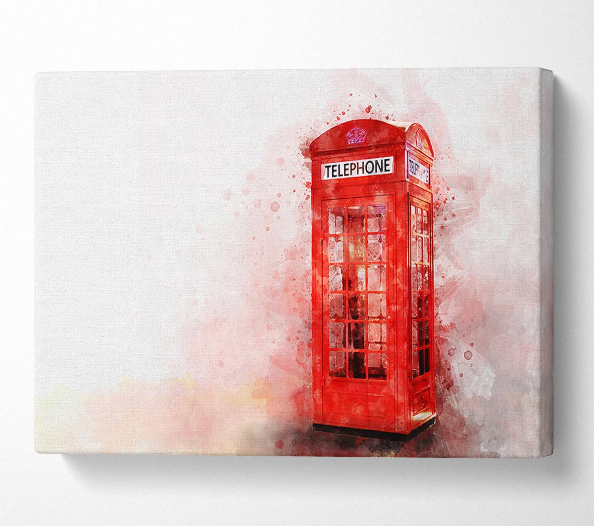Red Phone Box Splash Canvas Wall Art