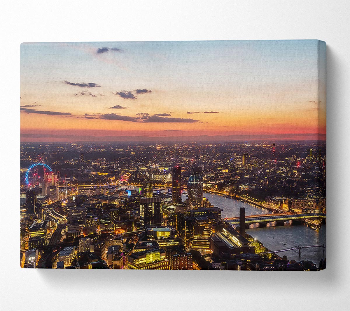 Ariel Twilight View Canvas Wall Art
