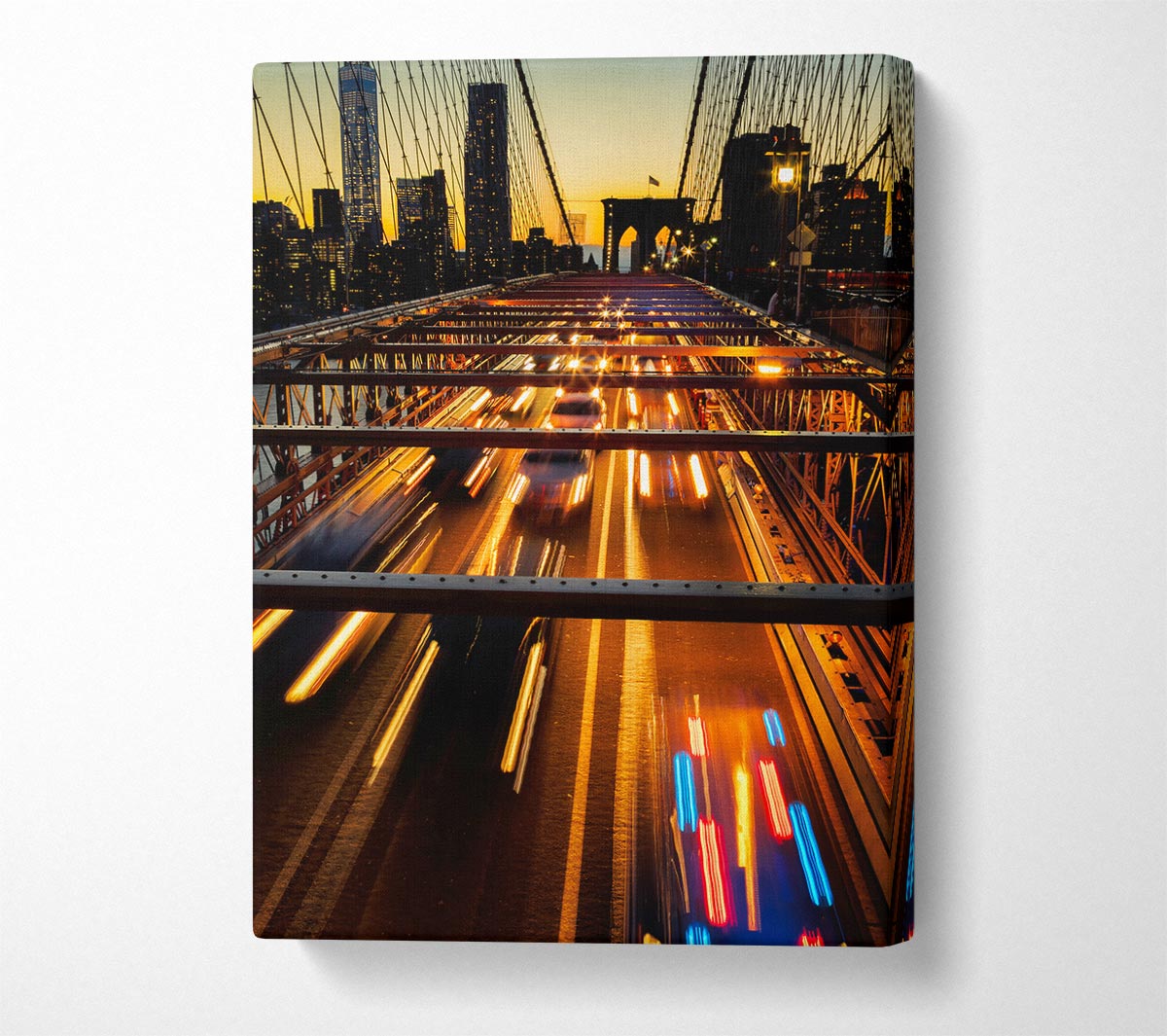 Speed Of Light On Brooklyn Bridge 1 Canvas Wall Art