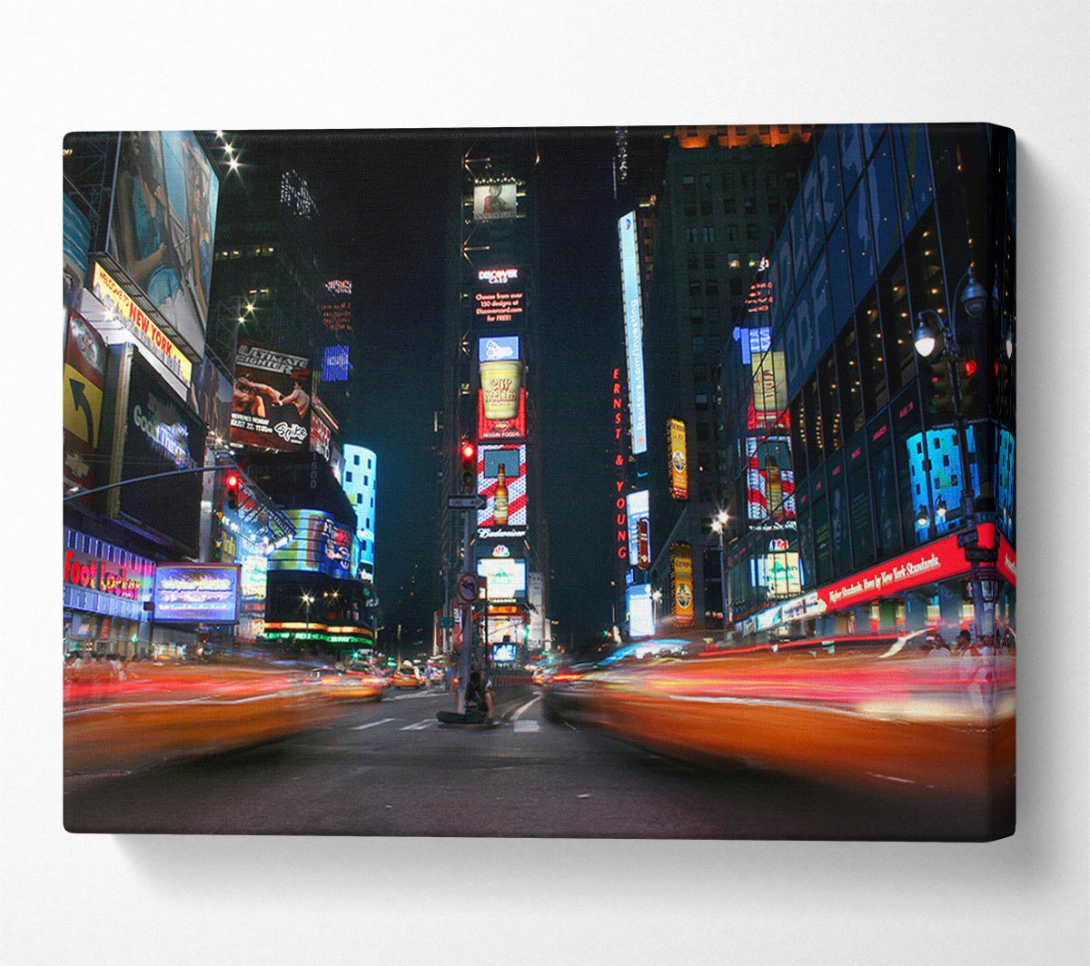 Times Square Yellow Cab Blur Canvas Wall Art