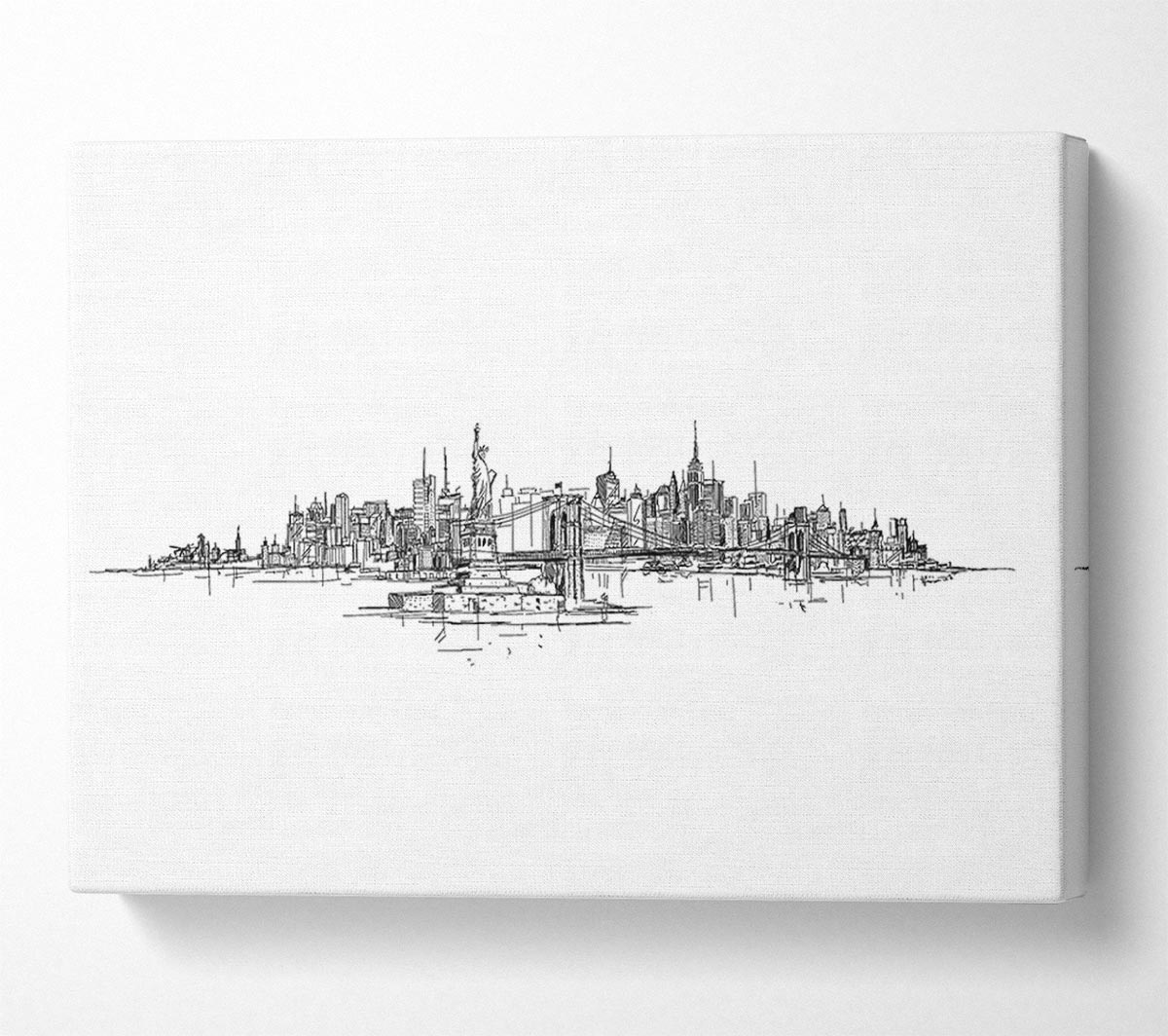 Outline Of The Big Apple Canvas Wall Art