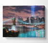 Stunning City Lights Over The Brooklyn Bridge Canvas Wall Art