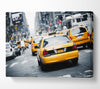 Yellow Taxis On The City Streets Canvas Wall Art
