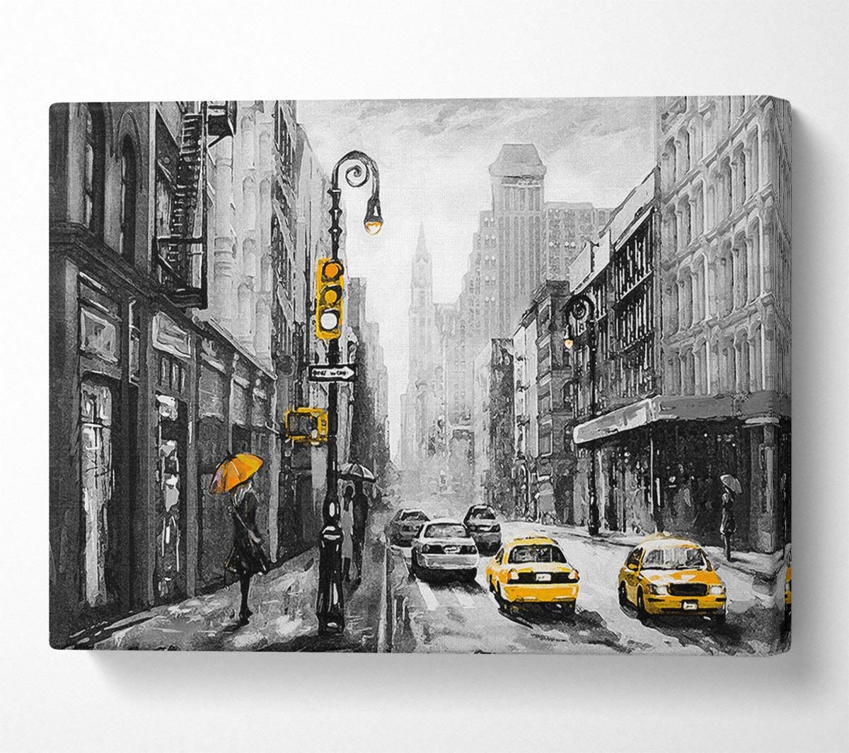 Yellow Cabs In The Streets Of NYC Canvas Wall Art
