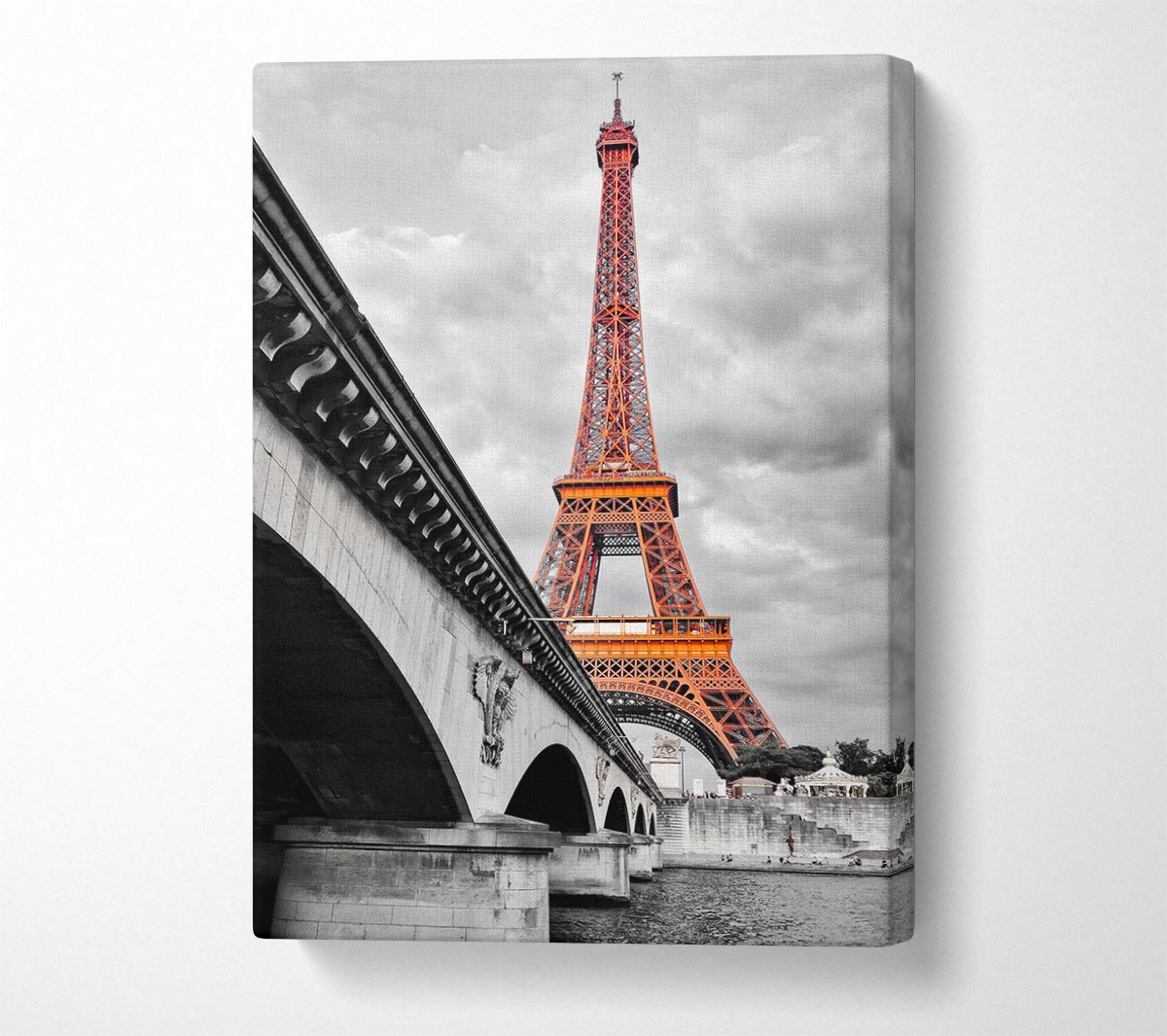 Eiffel Tower Over The River Seine 5 Canvas Wall Art