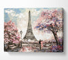 Eiffel Tower Pink Tree Canvas Wall Art