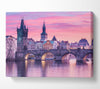 Stunning Charles Bridge Pink Canvas Wall Art