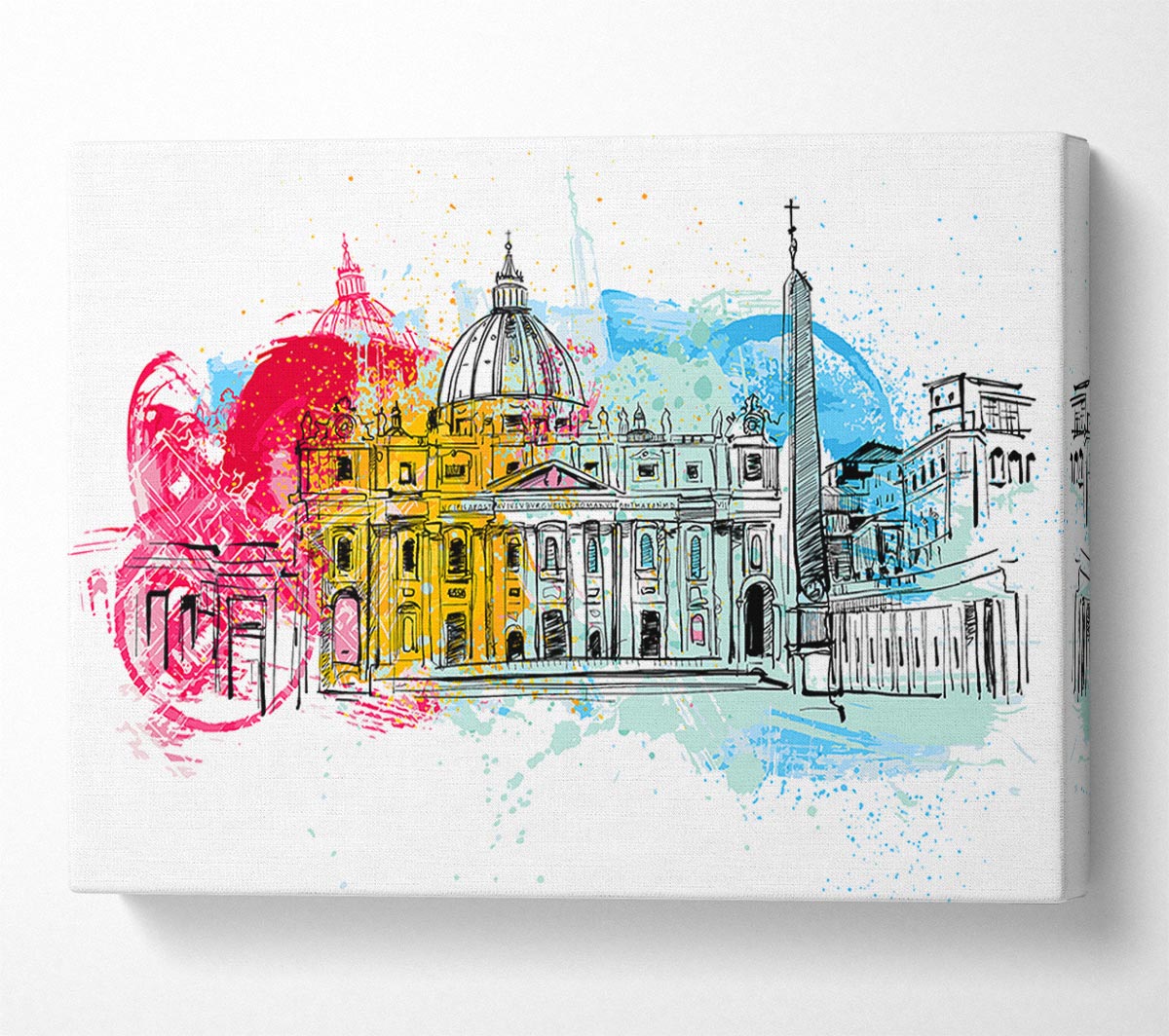 St Peters Bacilica Splash Canvas Wall Art